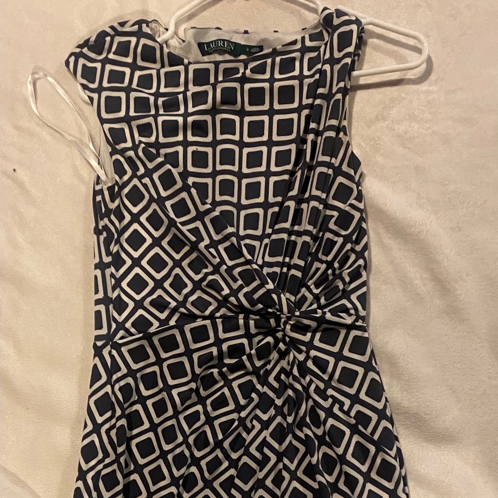 Ralph Lauren charcoal gray pattern dress